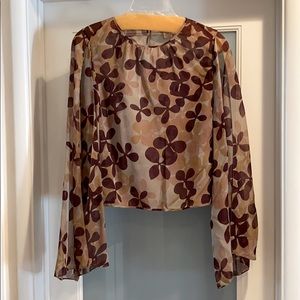 EUC MAXAZRIA Collection silk cold shoulder top